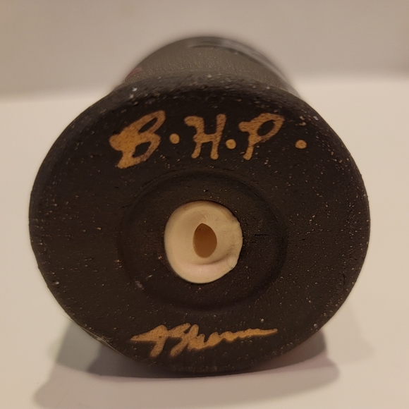 Boot Hill Pottery Handcrafted Shaker w/ Moose &Holly Sprig motifs, Pre-owned - Picture 6 of 6